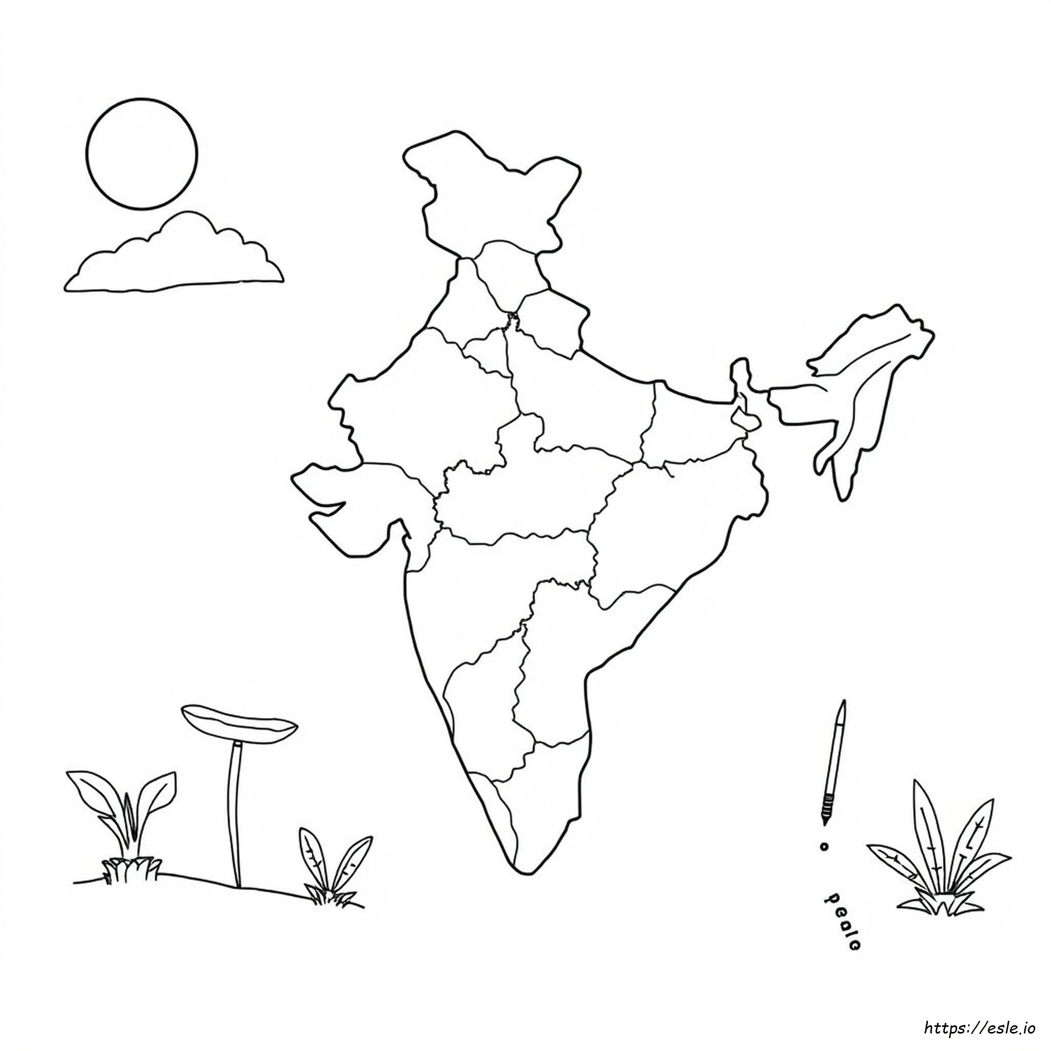 Immagini Da Colorare Della Mappa Dell'india