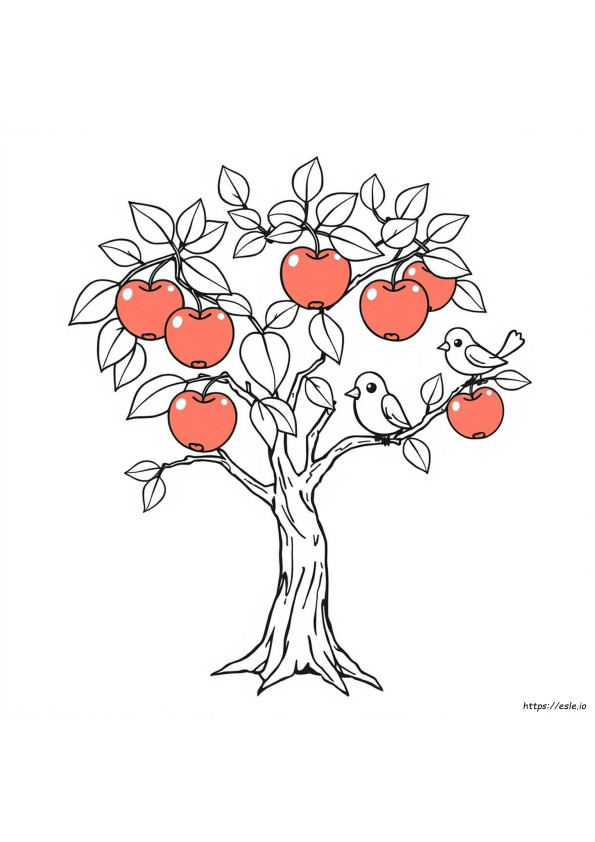 Apple Cartoon Coloring
