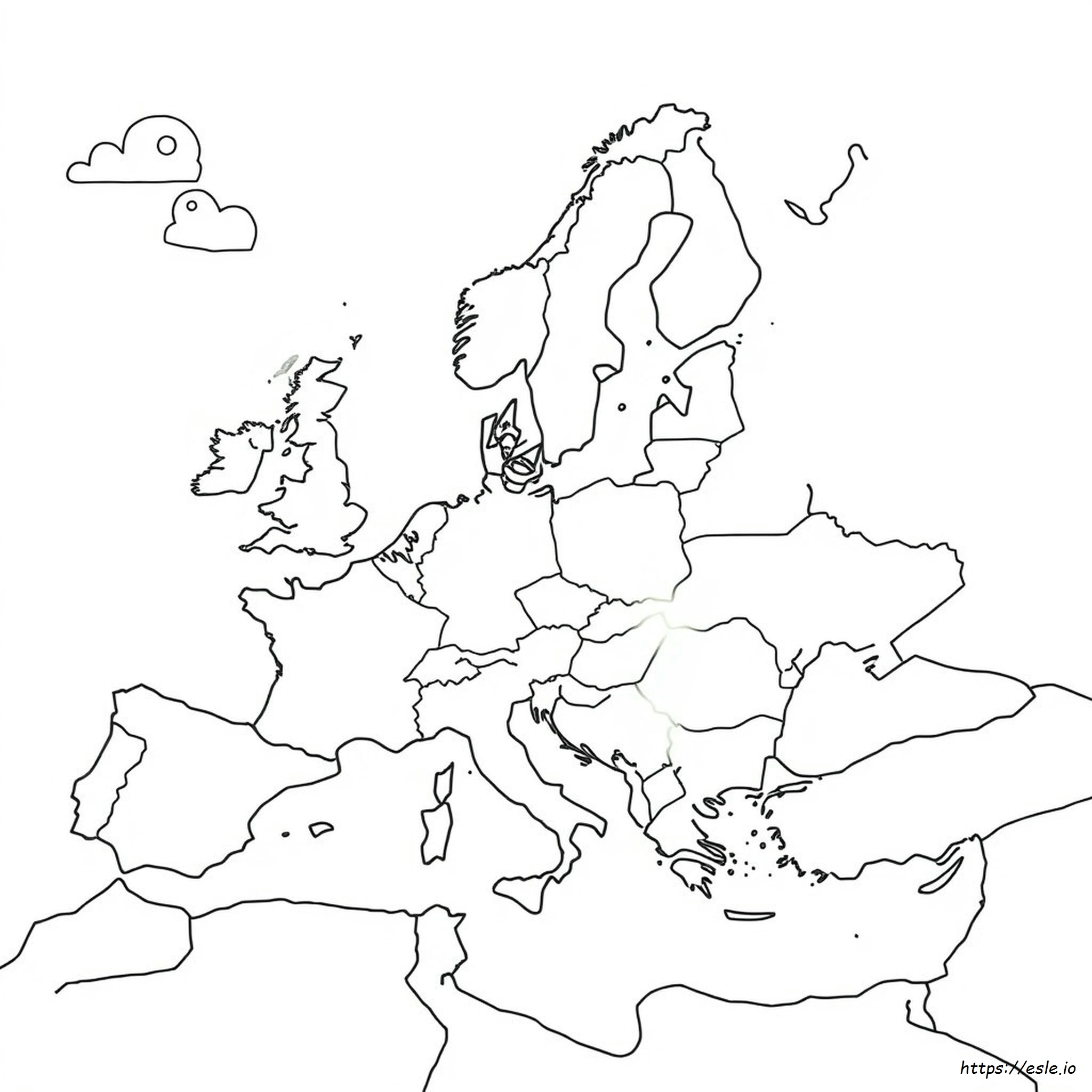 Mappa Dell'europa Da Colorare