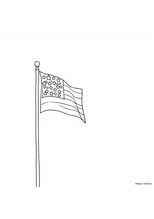 Small American Flag Coloring Page