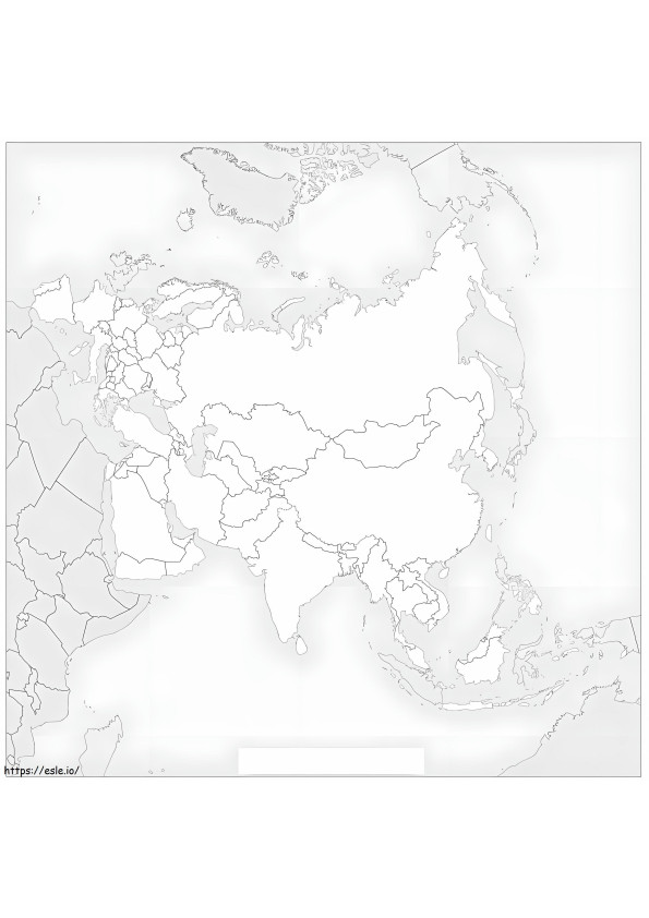 Coloriage Coloriage de la carte de l'Eurasie à imprimer dessin