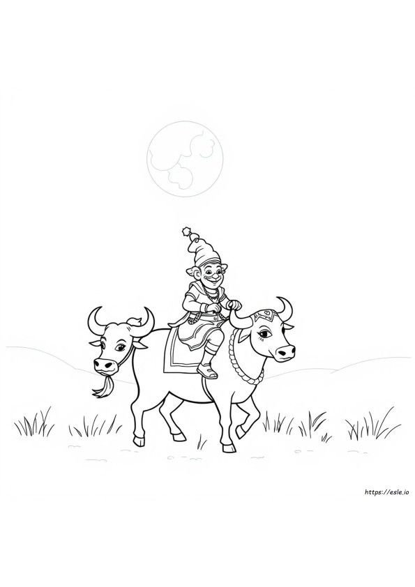 Dussehra Mewarnai Clipart Hitam Putih
