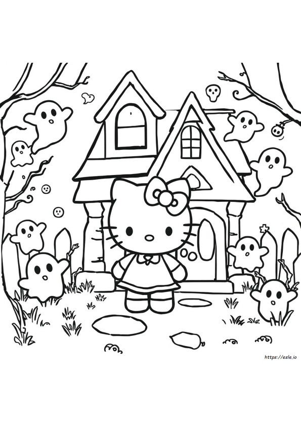 Hello Kitty Horror Coloring Pages