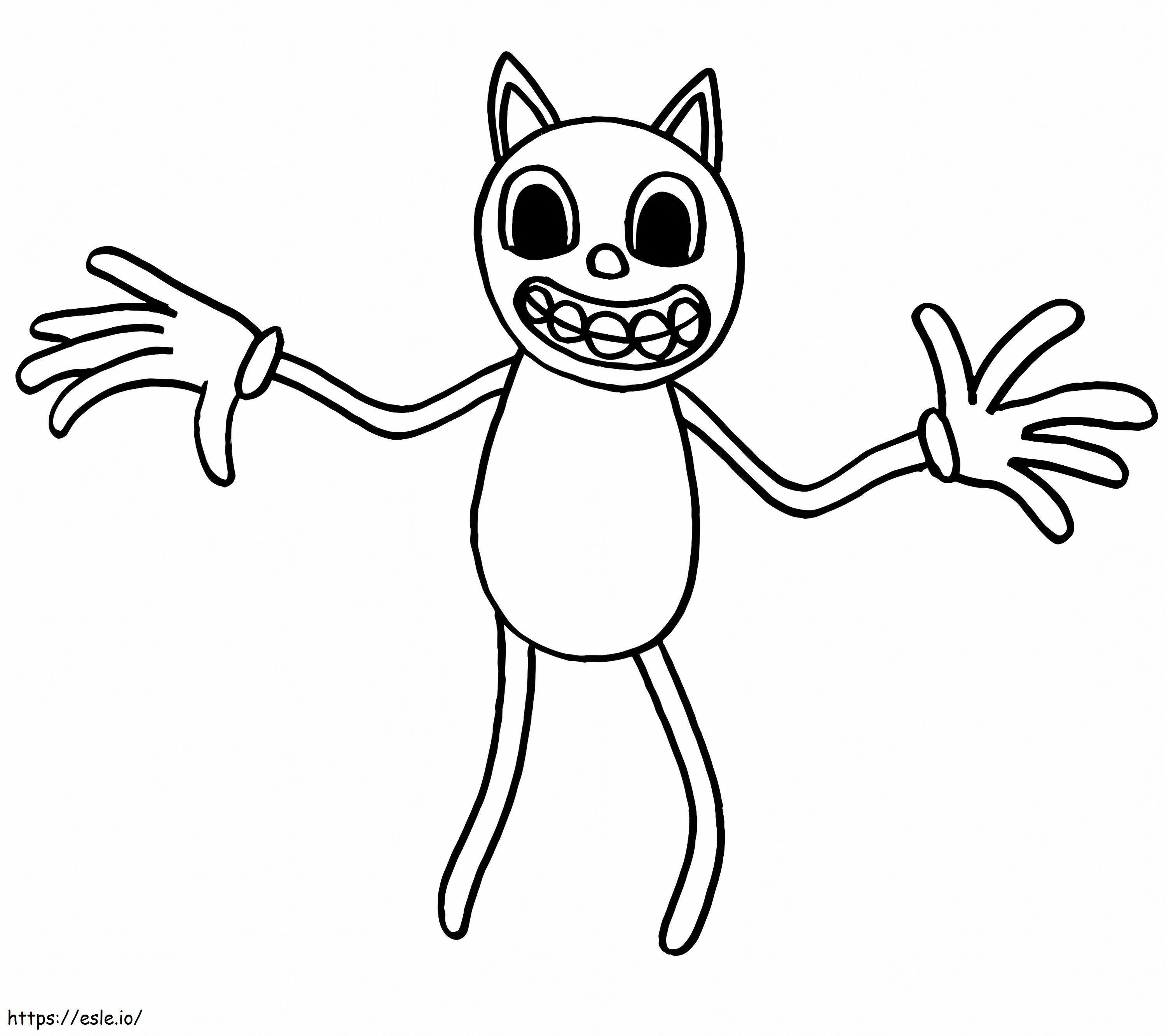 Scp de gato de dibujos animados para colorear