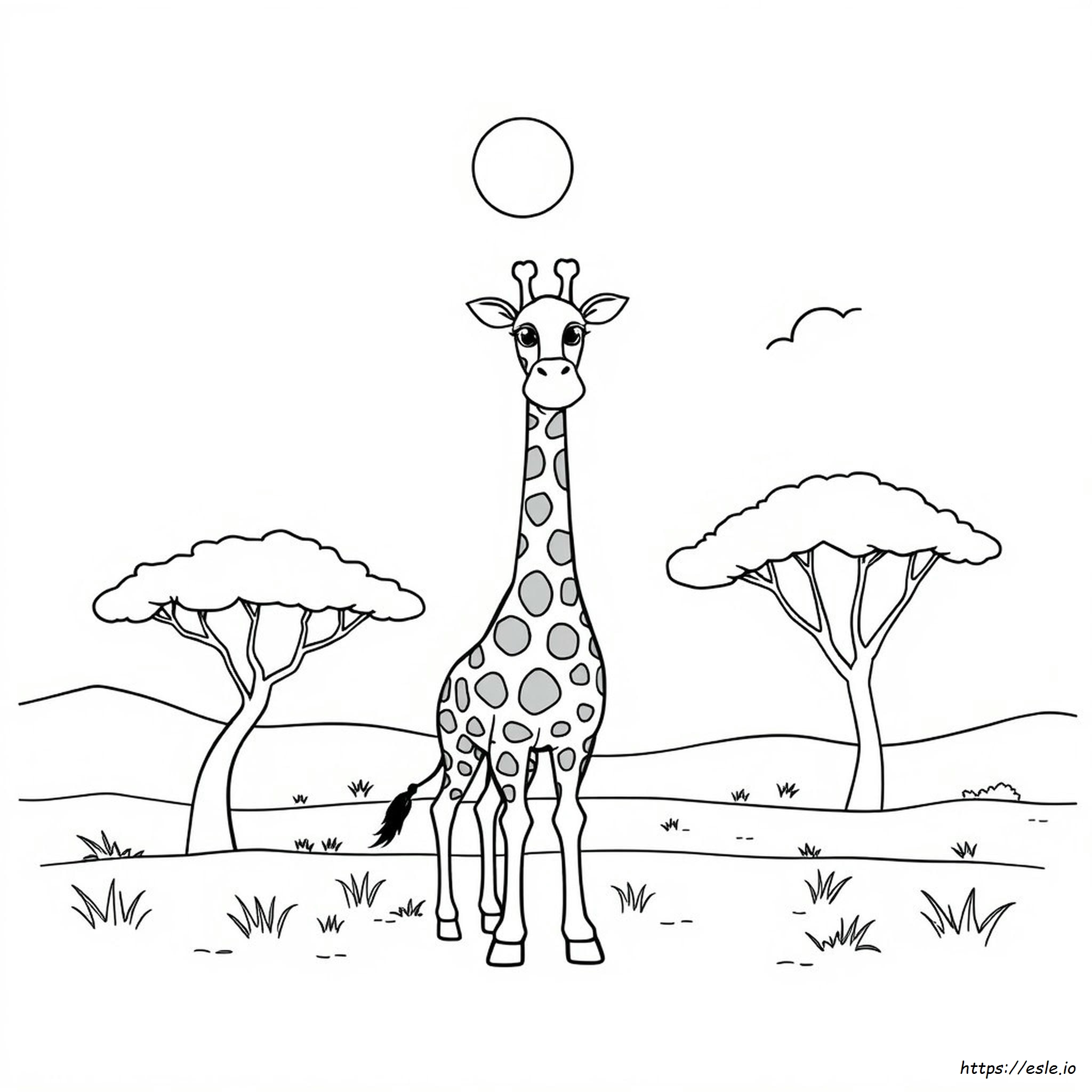 Giraffe Cartoon Coloring