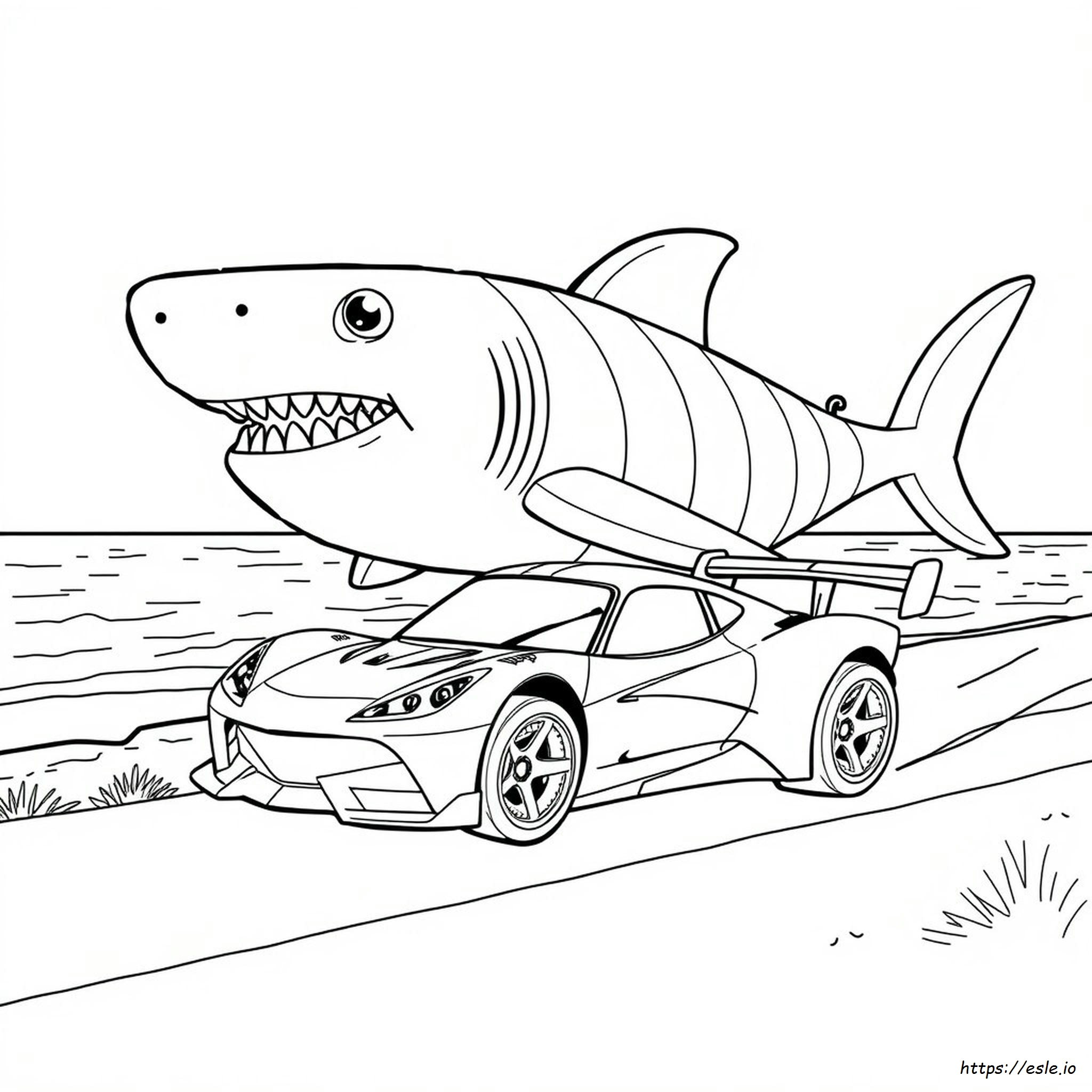 Hot Wheels Shark Coloring Page