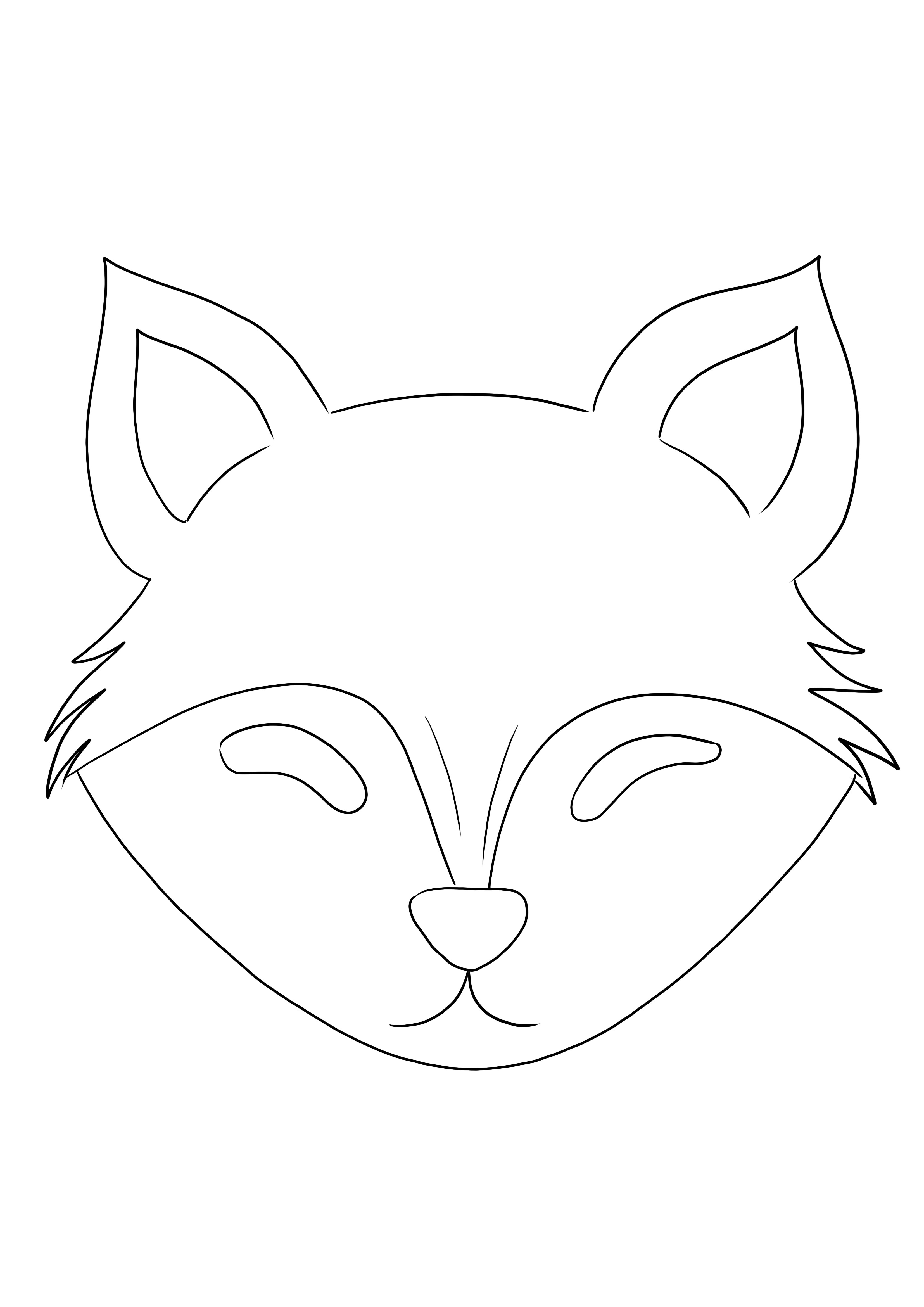 Planșă de colorat Fox Emoji sau imprimare sau descărcare gratuită
