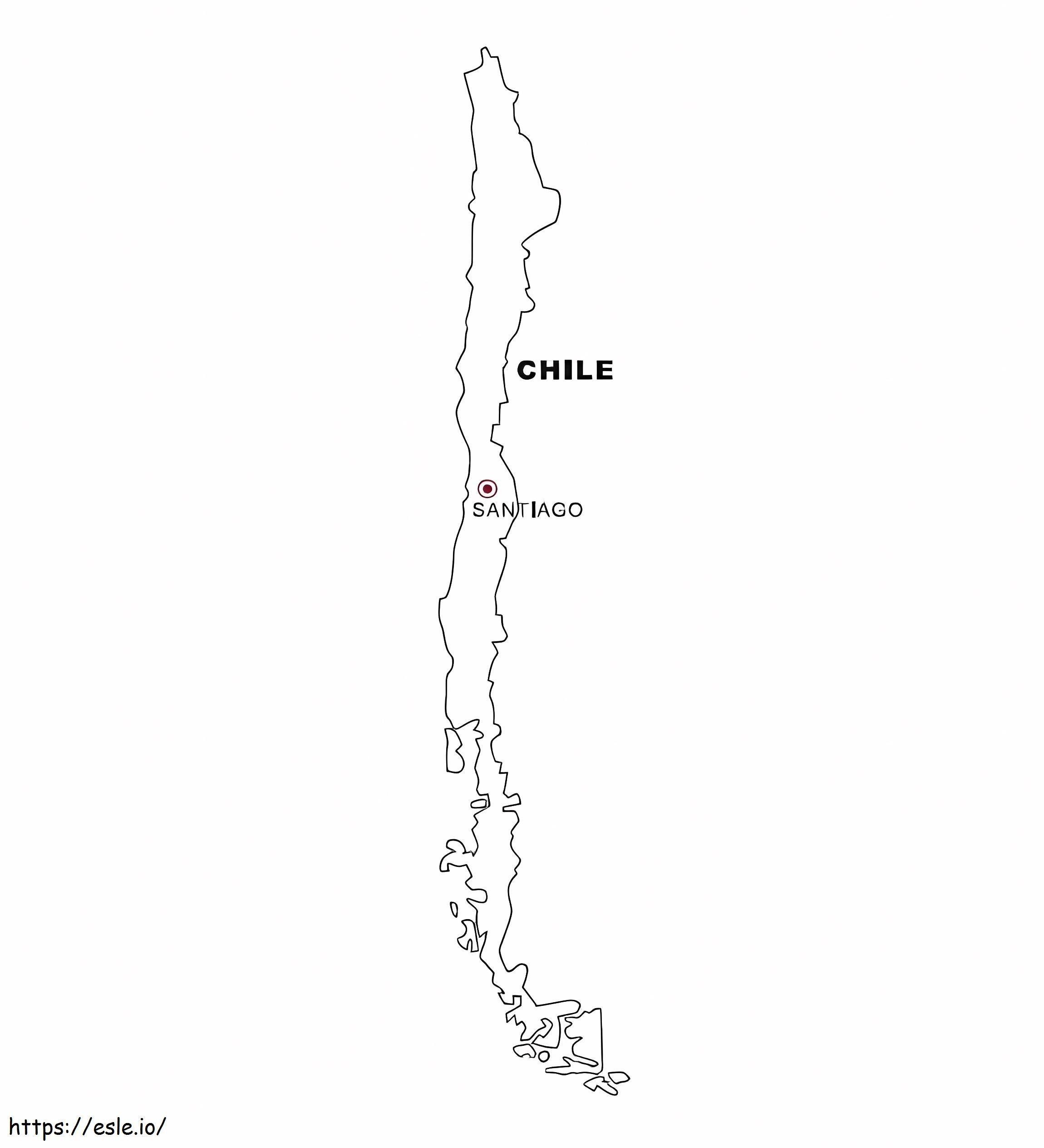 Coloriage Carte du Chili à colorier à imprimer dessin