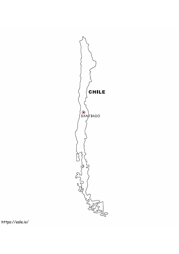 Boyama için Şili Haritası boyama