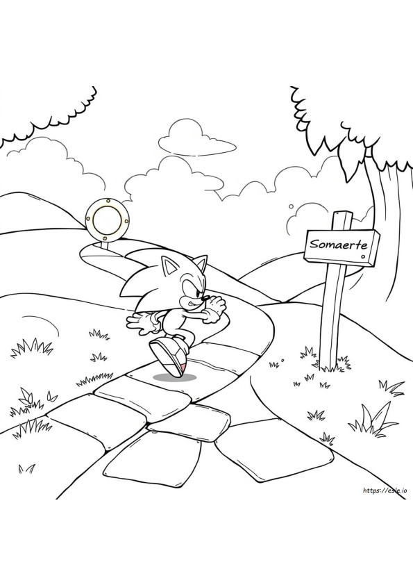 Gambar Mewarnai Sonic The Hedgehog 2