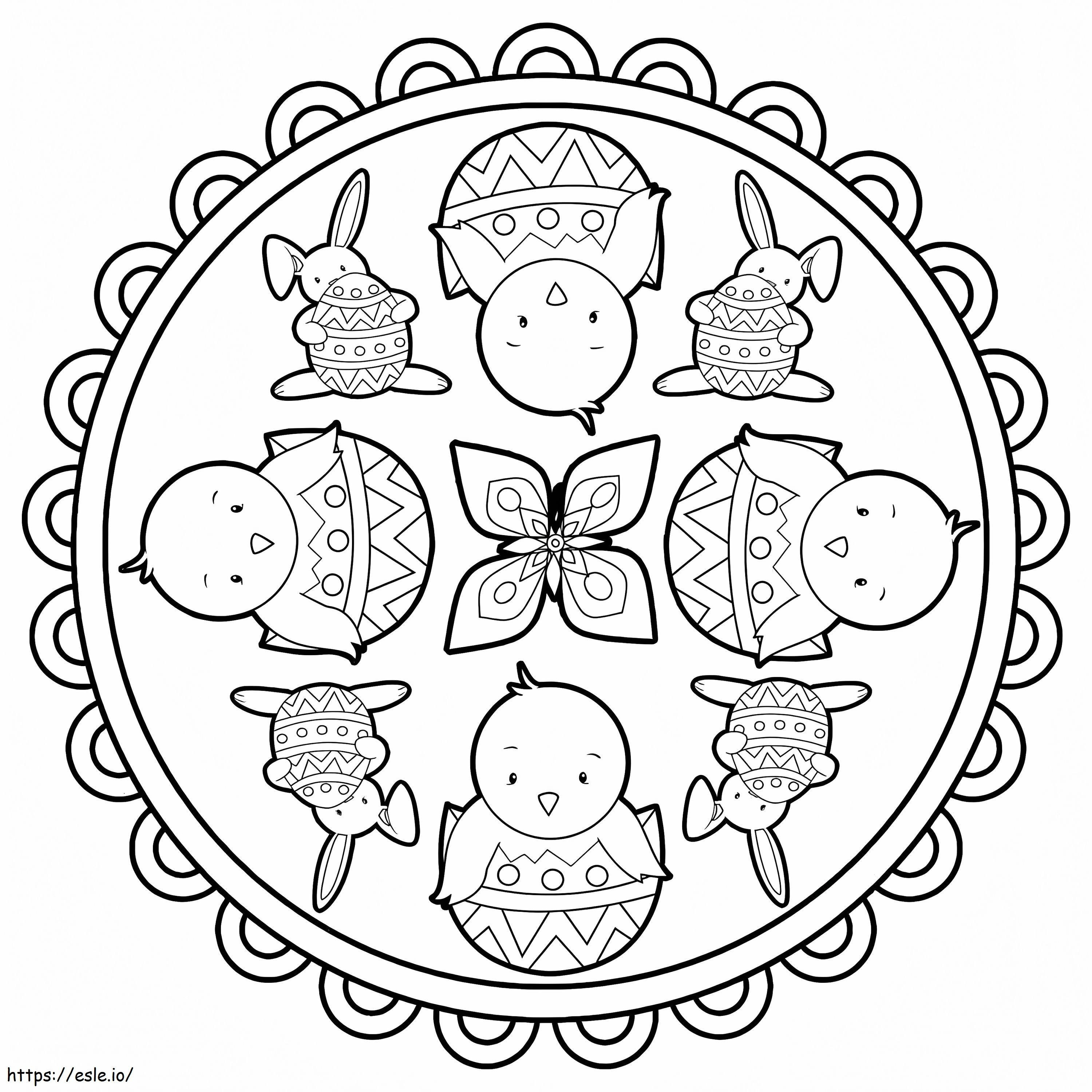 Lovely Easter Mandala 1 coloring page