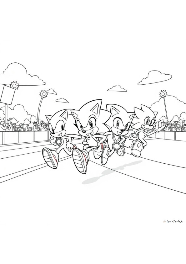 Halaman Mewarnai Sonic Superstars