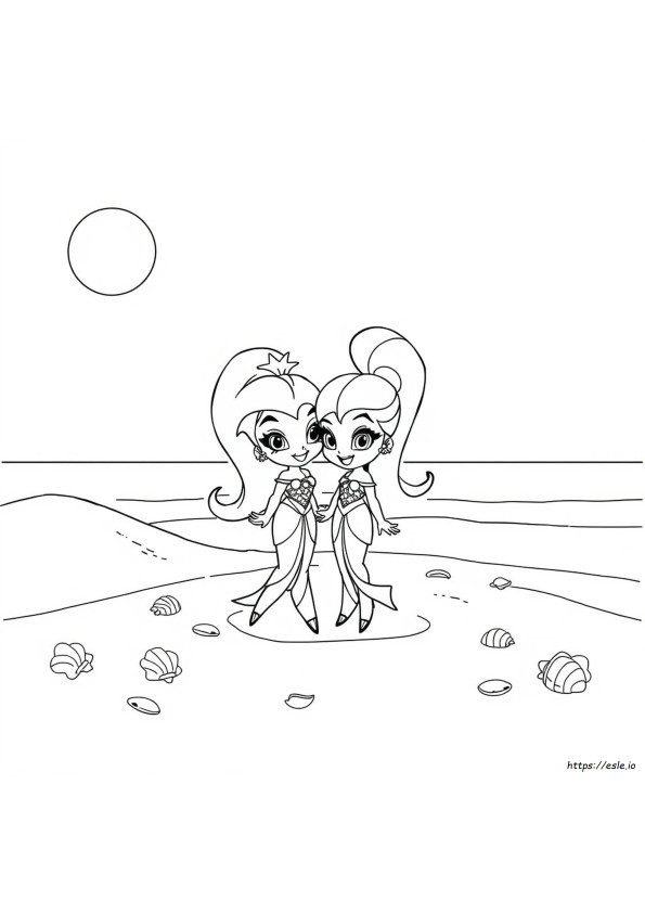 かがやきとシャインのぬりえ