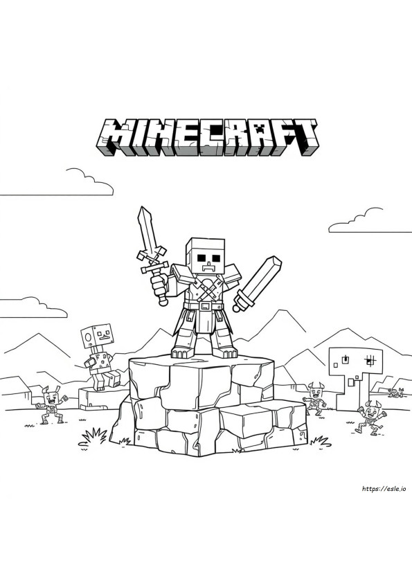 Minecraft Pillager Coloring Page