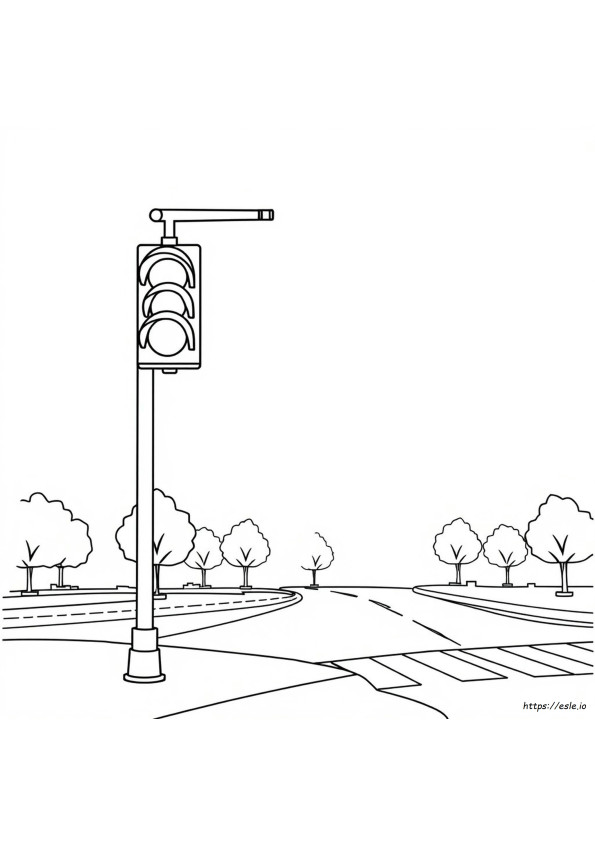 Traffic Light Coloring Worksheet