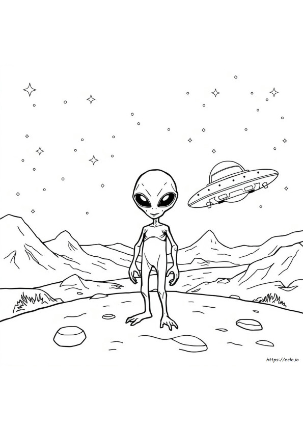 Gambar Mewarnai Film Alien.