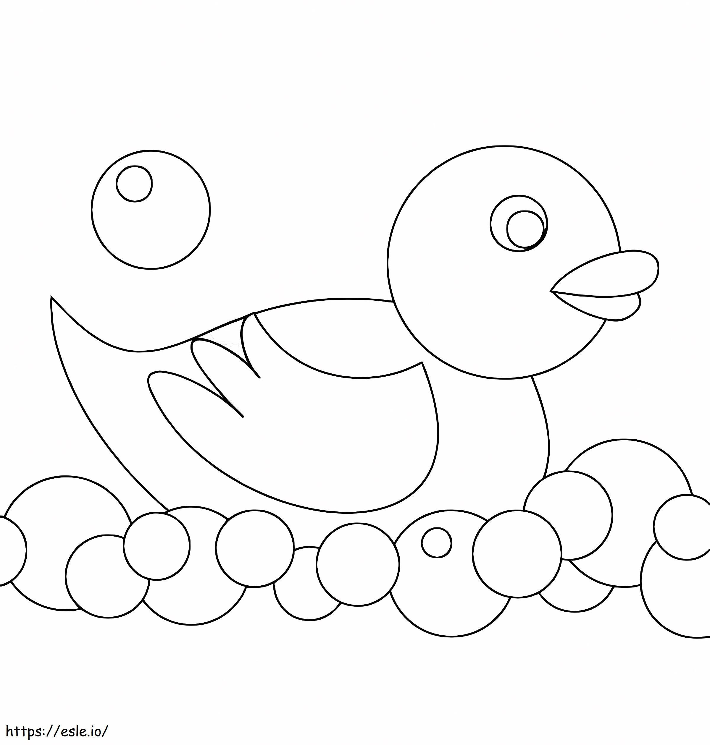 Kabarcıklar içinde lastik ördek boyama