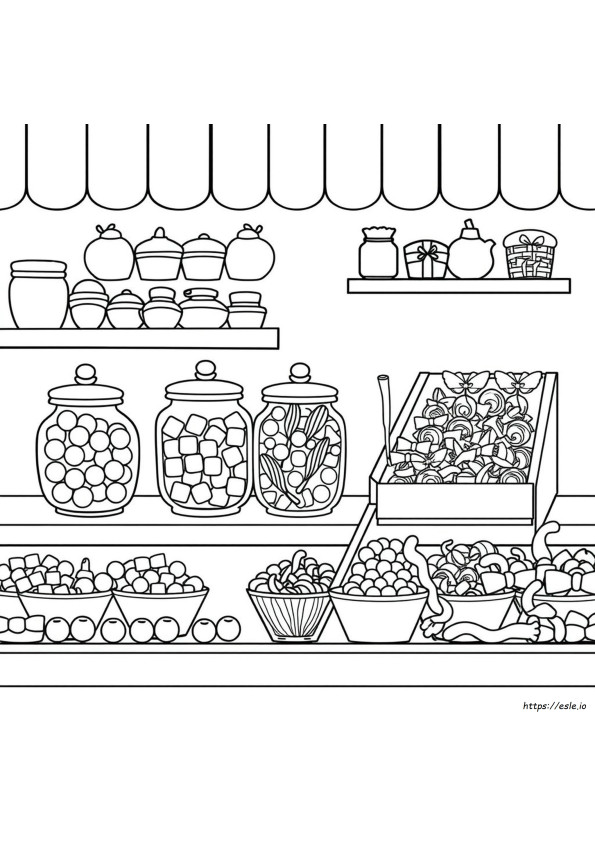 Páginas Para Colorear De Tienda De Dulces