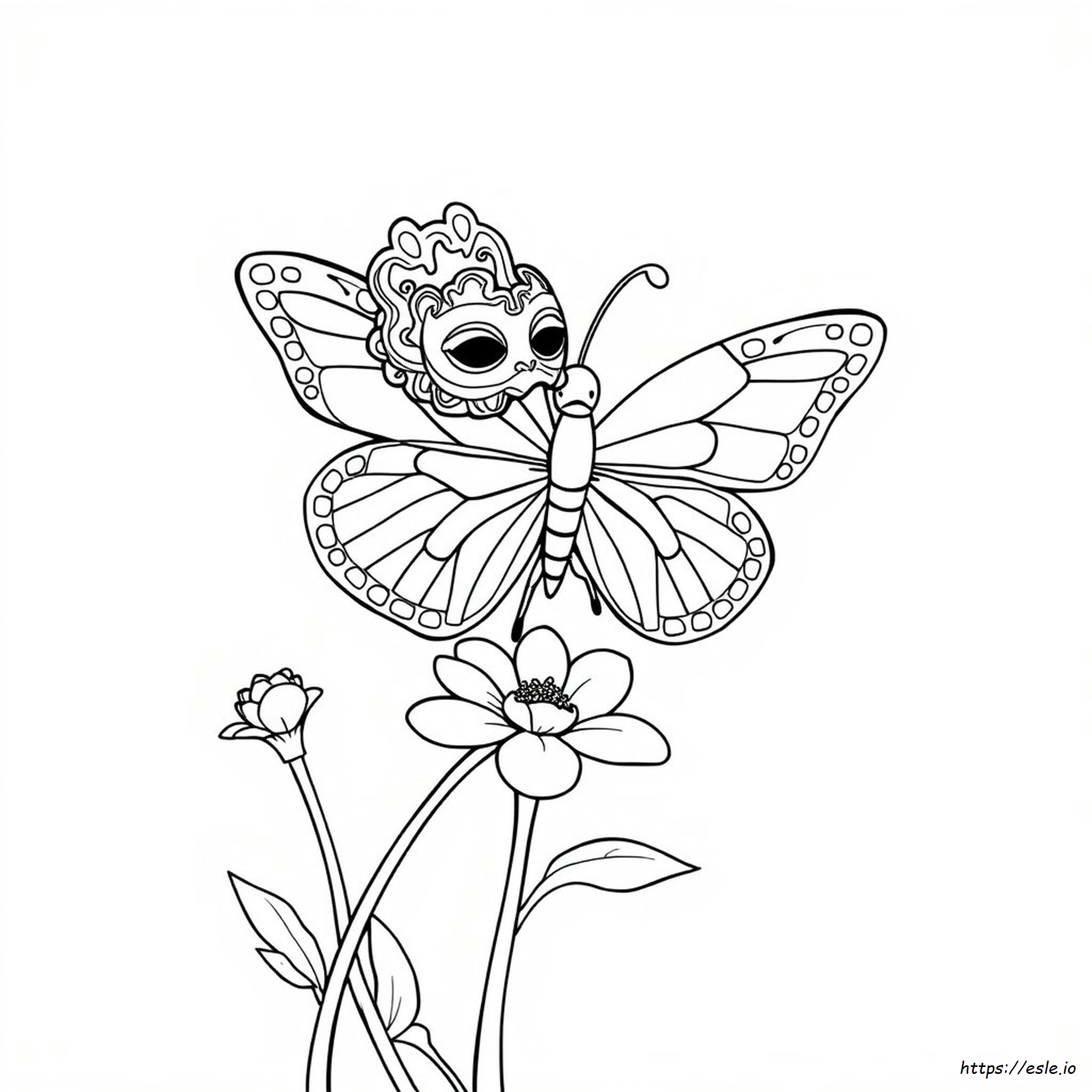 Butterfly Mask Coloring Page