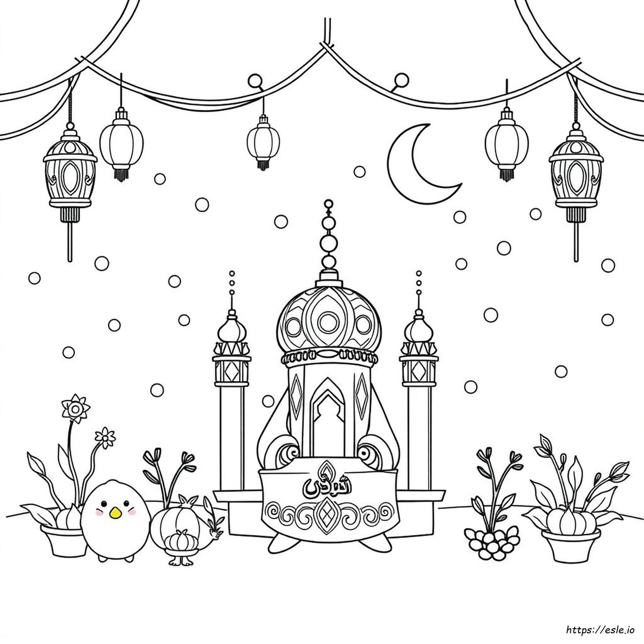 Printable Eid Mubarak Colouring Pages
