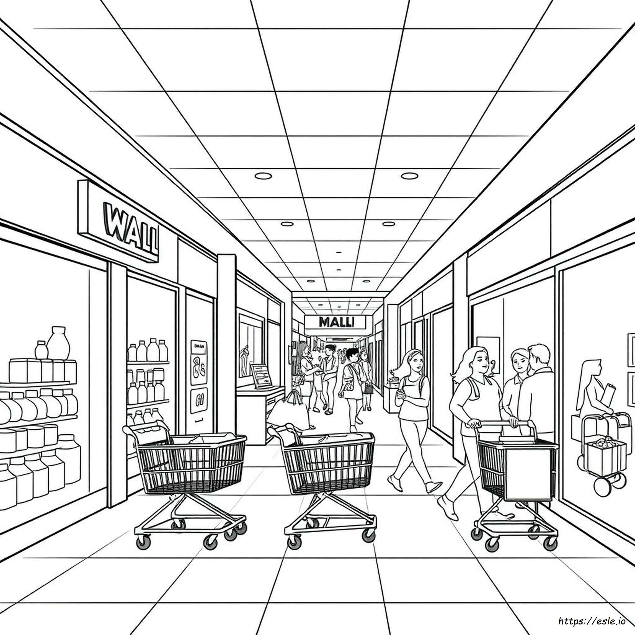 Centro Comercial Para Colorear