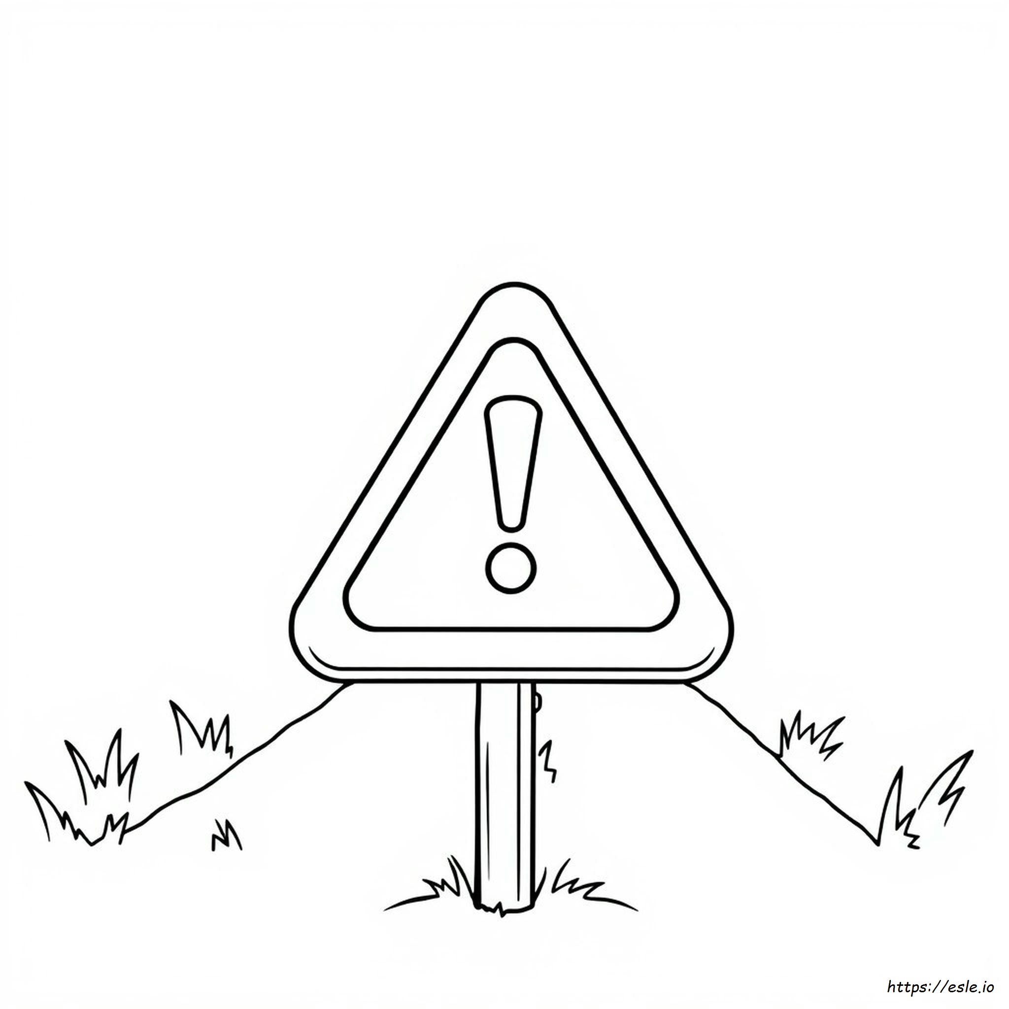 Caution Sign Coloring Page