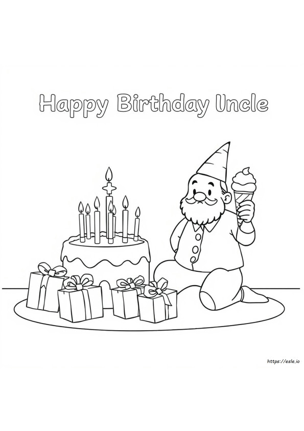 Selamat Ulang Tahun Paman, Gambar Mewarnai