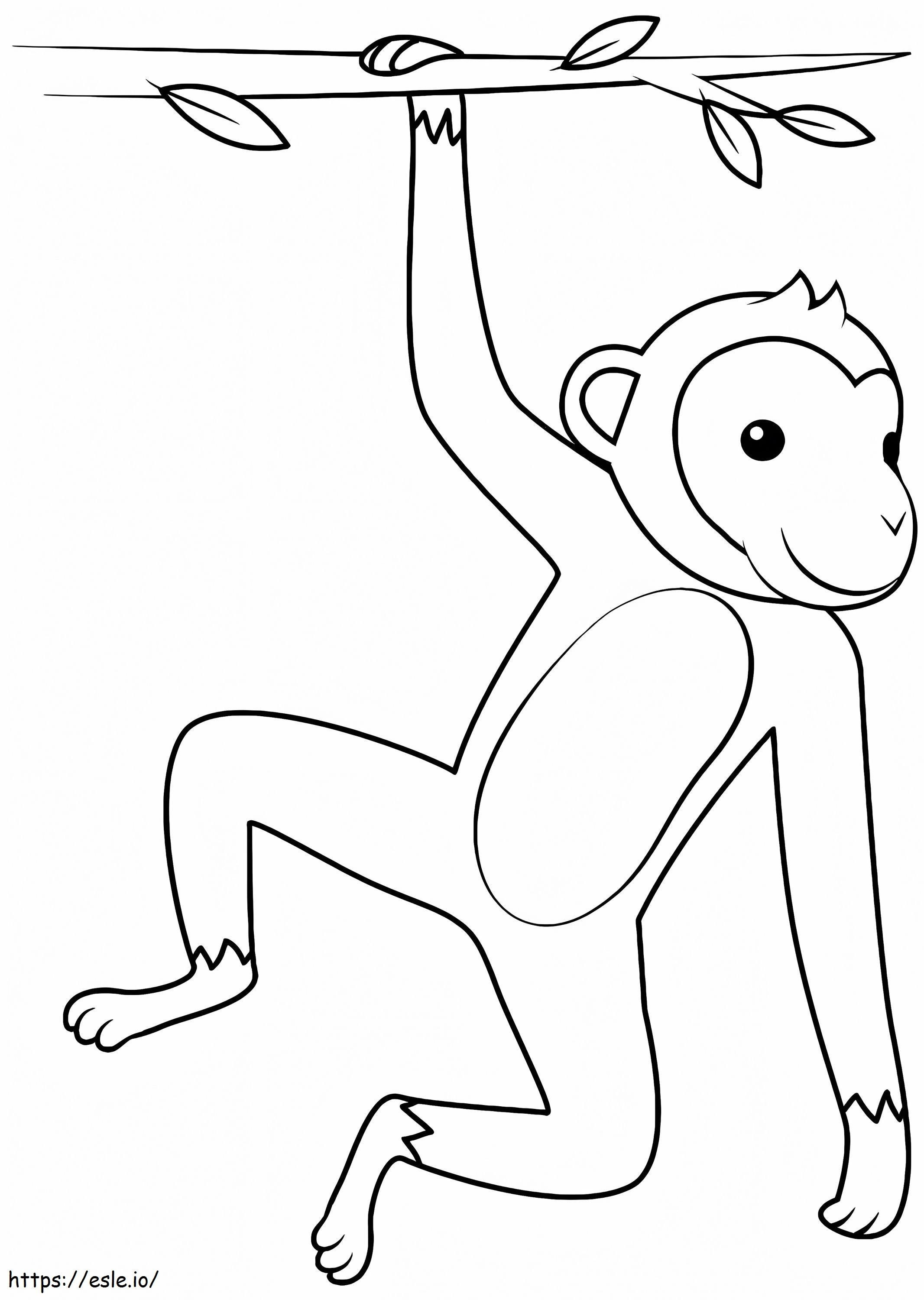 macaco pendurado para colorir