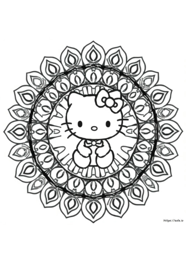 Hello Kitty Mandala Coloring Pages