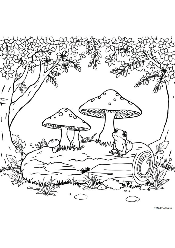 Gambar Mewarnai Jamur