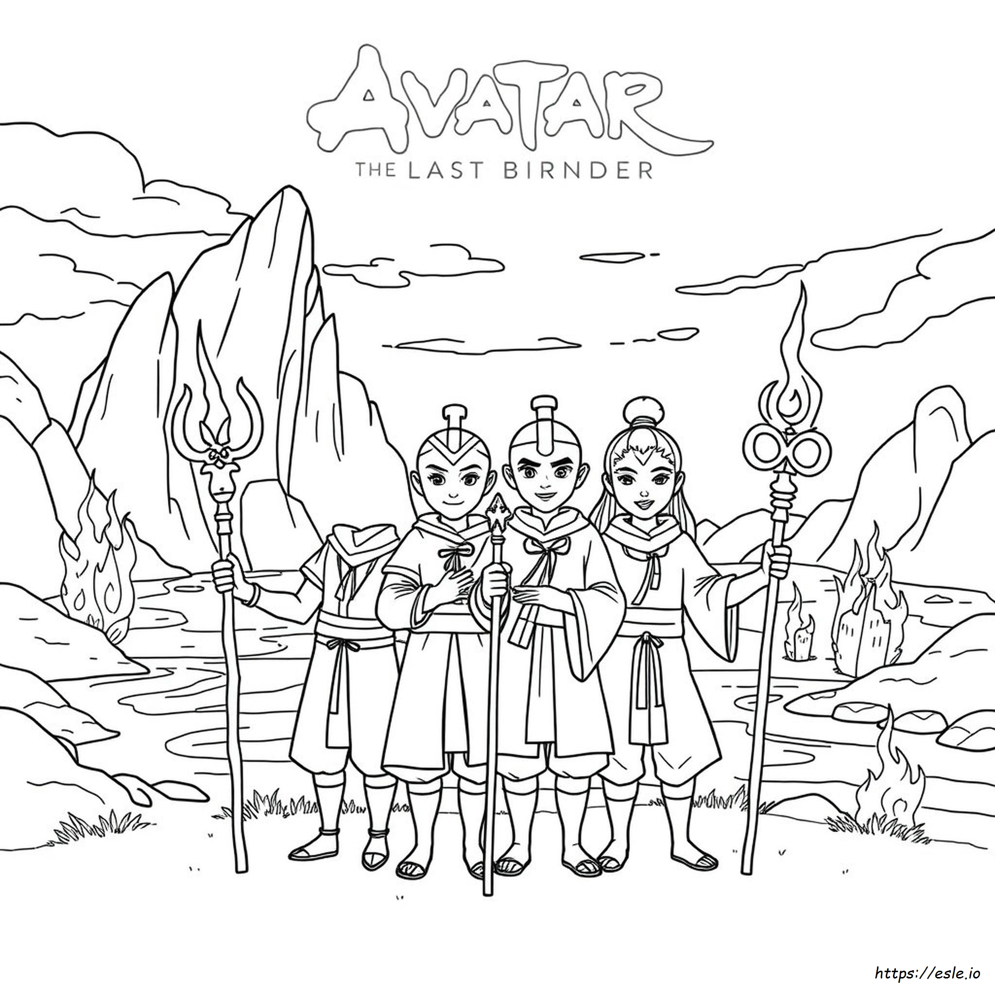 Avatar The Last Airbender Coloring Pages Team Avatar
