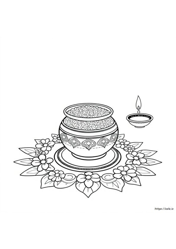 Gambar Pongal Mudah Untuk Mewarnai
