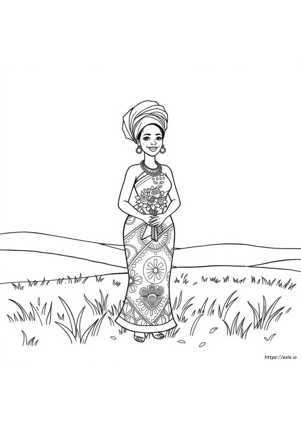 Gambar Mewarnai Wanita Afrika-Amerika