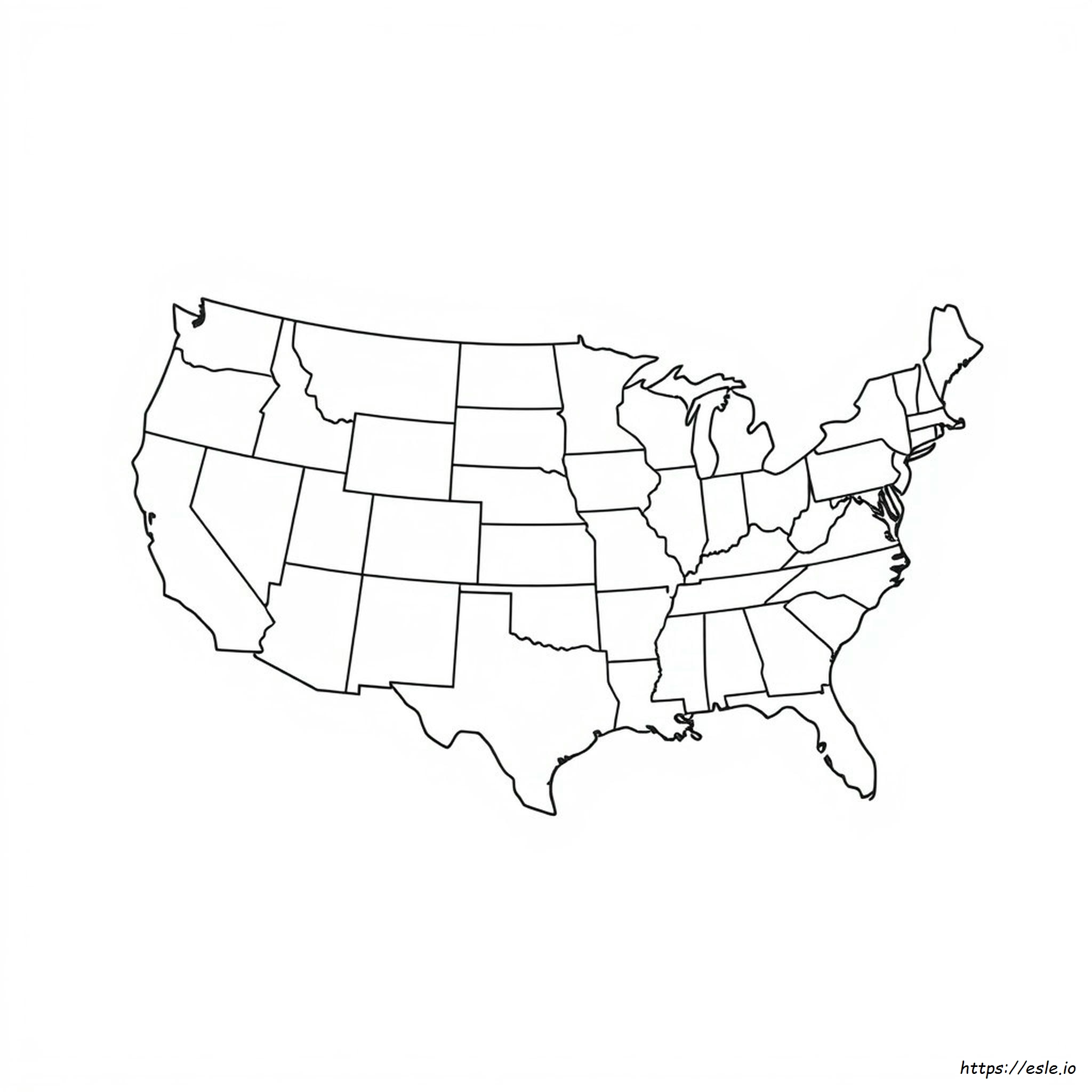 United States Map Coloring Sheet