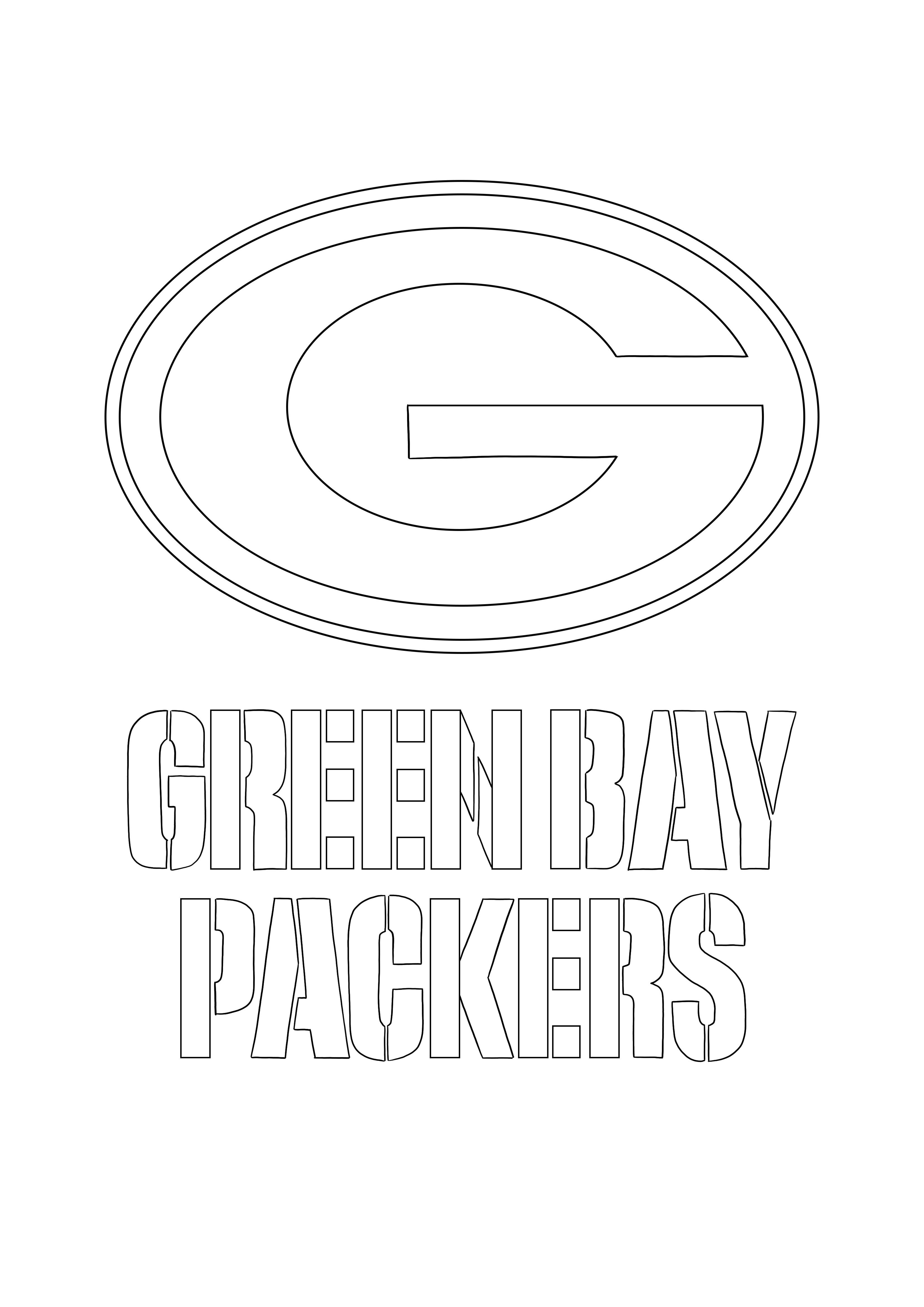 Green Bay Packers Logo grátis para colorir e imprimir página para crianças