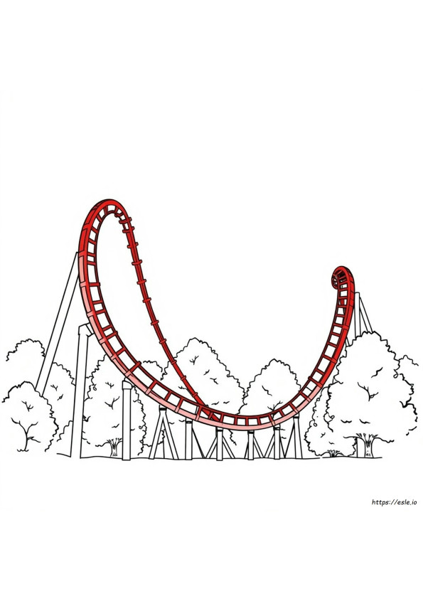 Gambar Mewarnai Roller Coaster Taman Hiburan