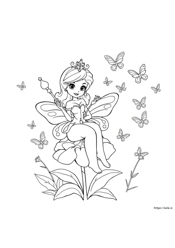 Butterfly Princess Coloring Pages