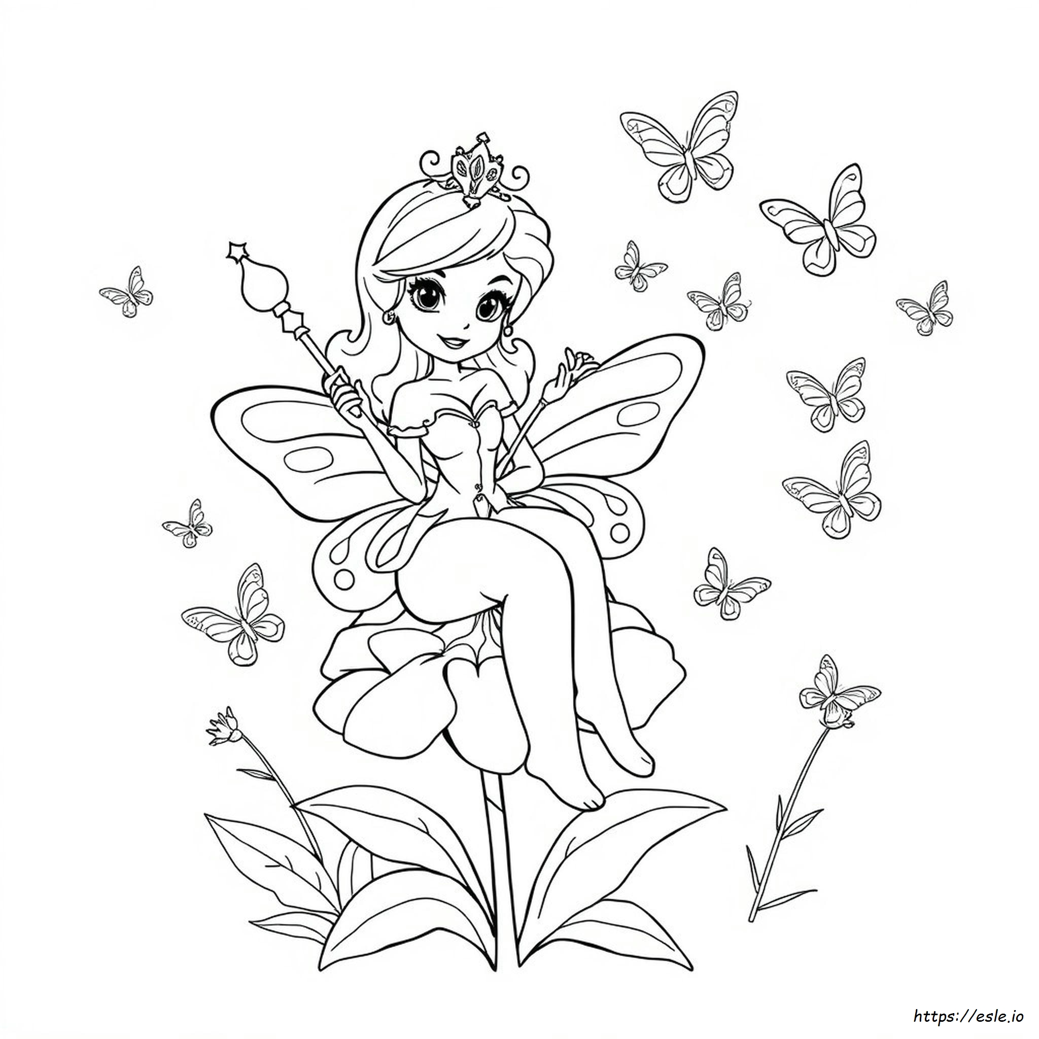 Butterfly Princess Coloring Pages