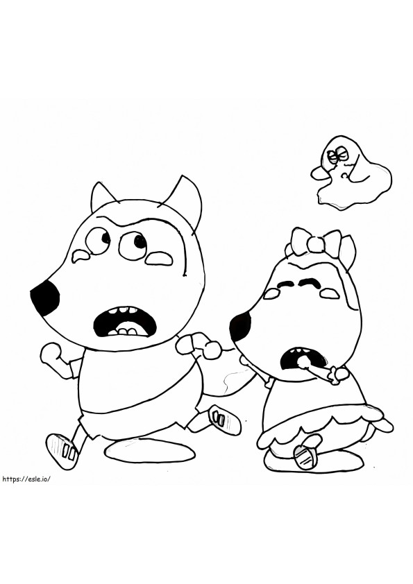 Wolfoo And Lucy coloring page