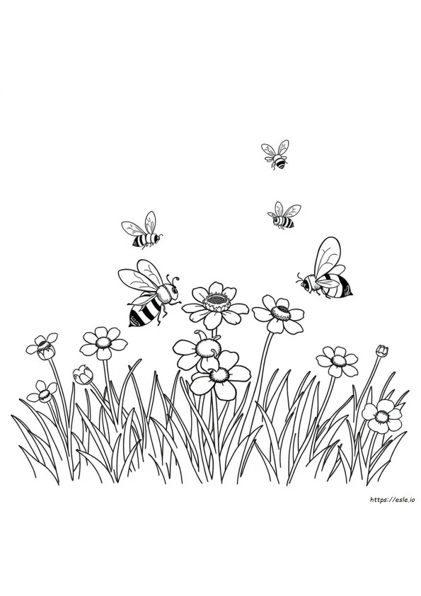 Páginas Para Colorear Imprimibles De Abejas