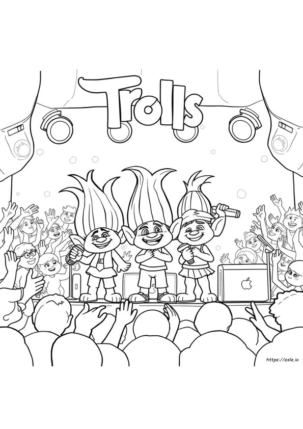 Trolls World Tour Gambar Mewarnai Dapat Dicetak Gratis