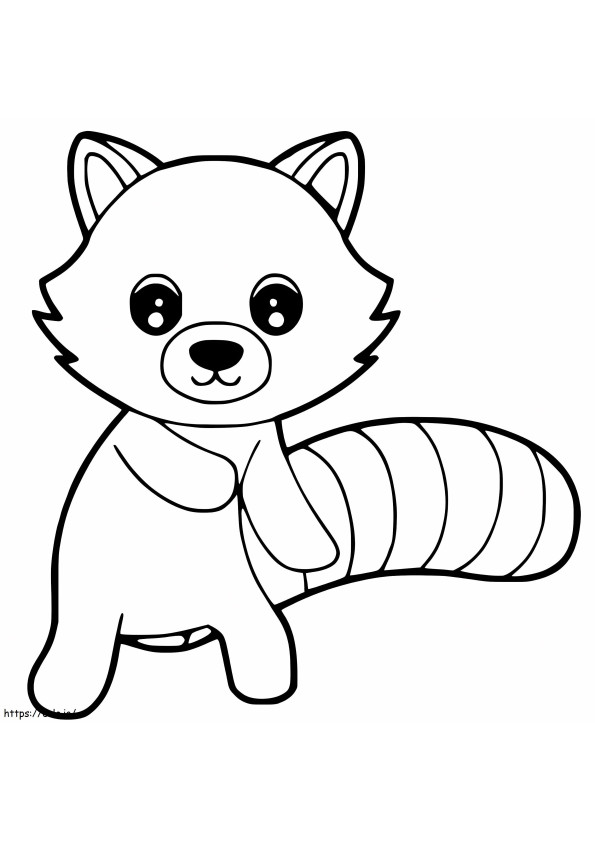 Kawaii Red Panda coloring page