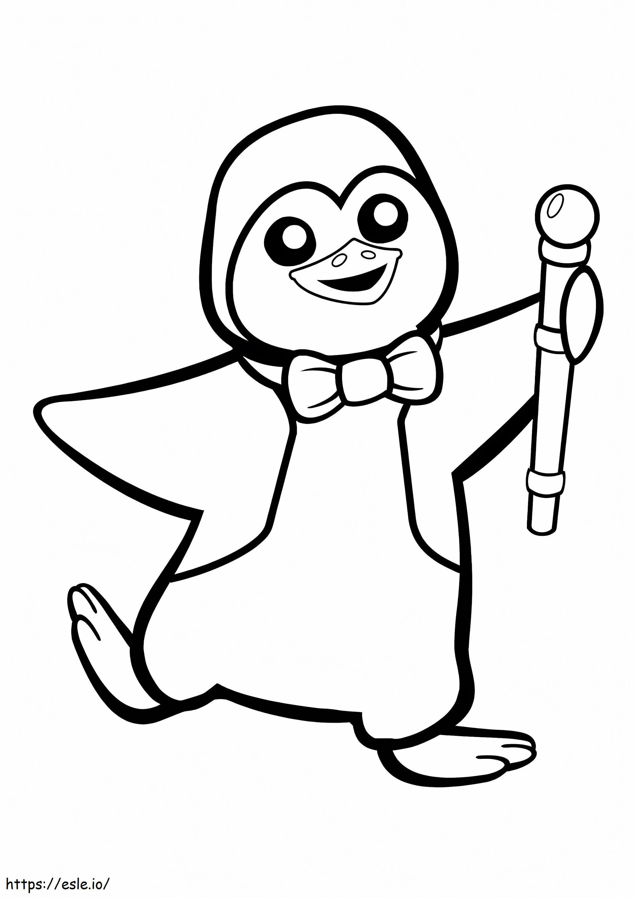 Pinguim Mágico para colorir