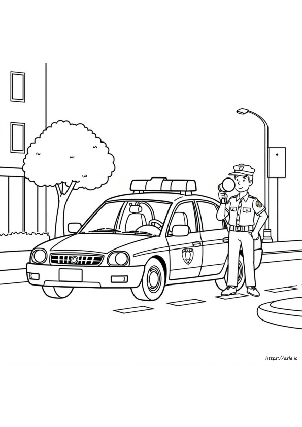 Polis Arabası Boyama Resmi