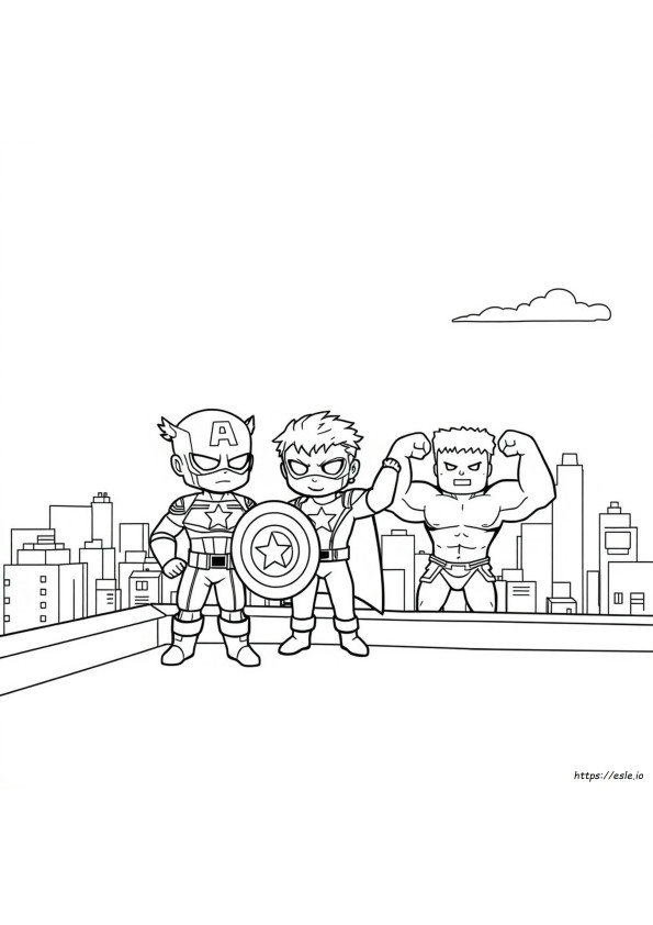 Chibi Yenilmezler Boyama Sayfaları