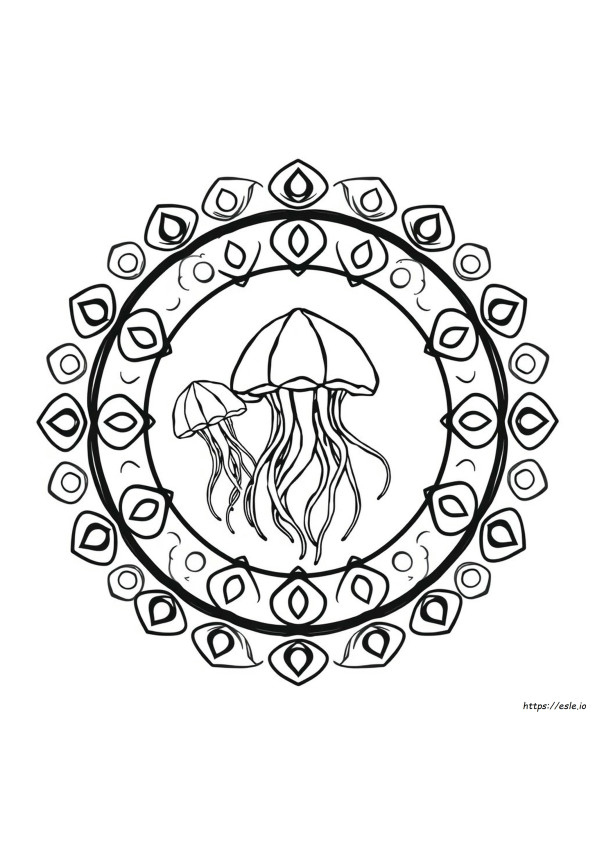 Ubur-Ubur Mandala Gambar Mewarnai