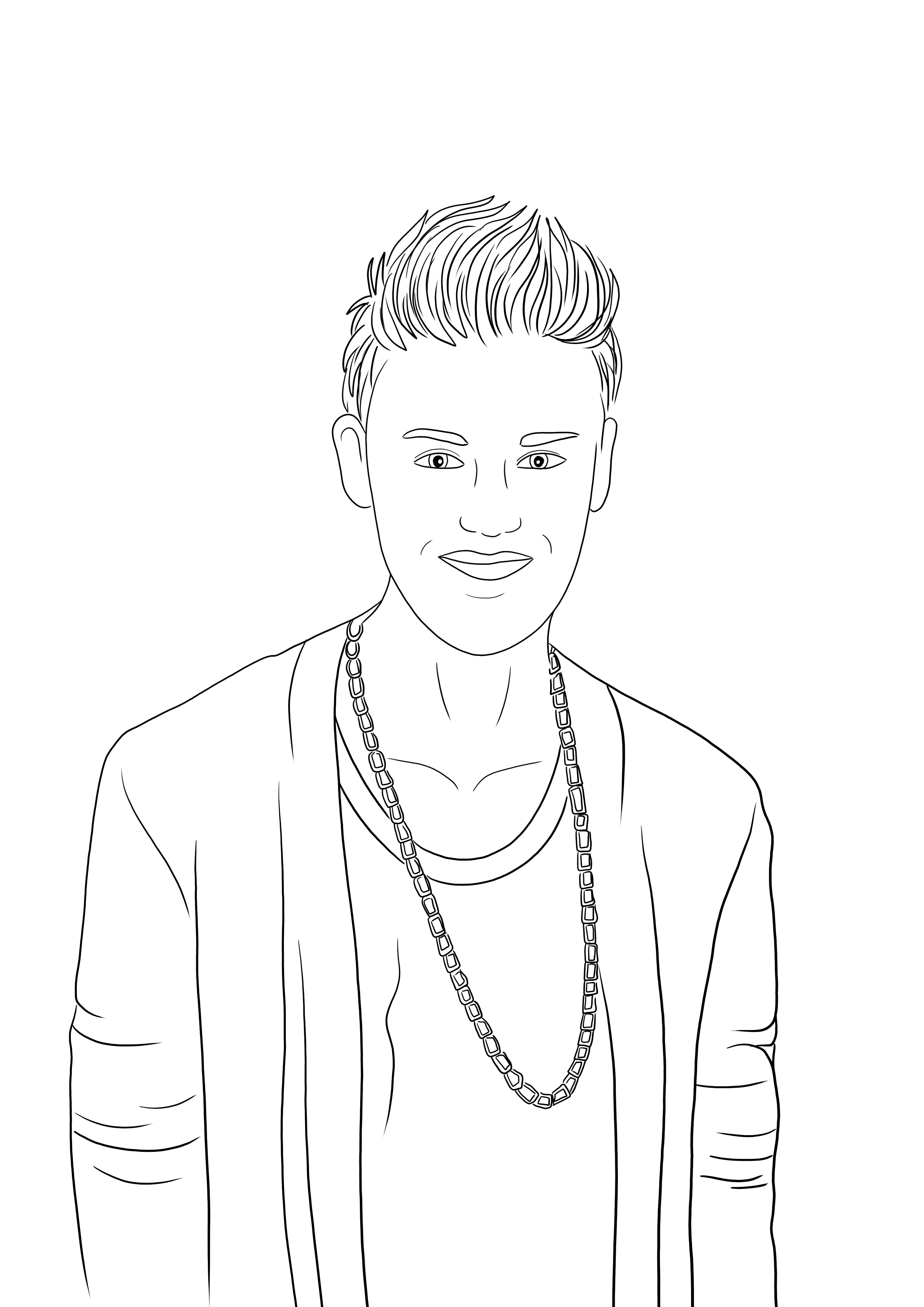 Justin Bieber for coloring for free and learning about famous pop stars