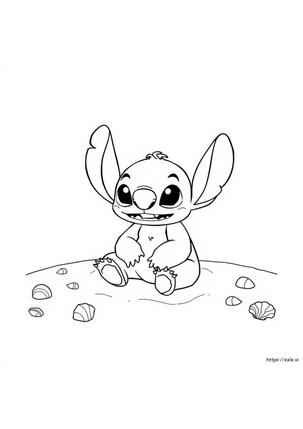 Mudah Lucu Stitch Mewarnai Halaman
