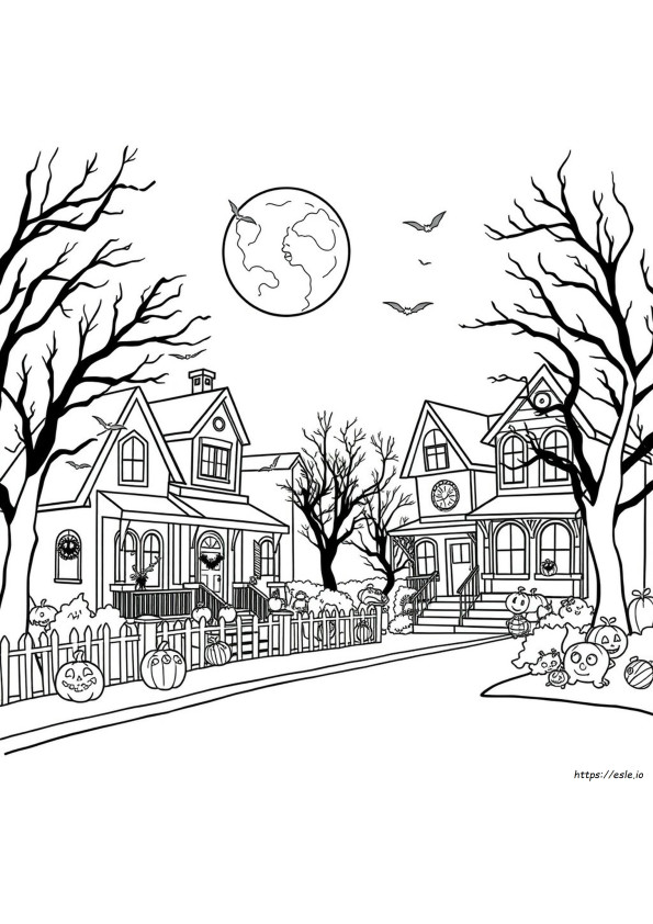 Gambar Halloween Untuk Diwarnai