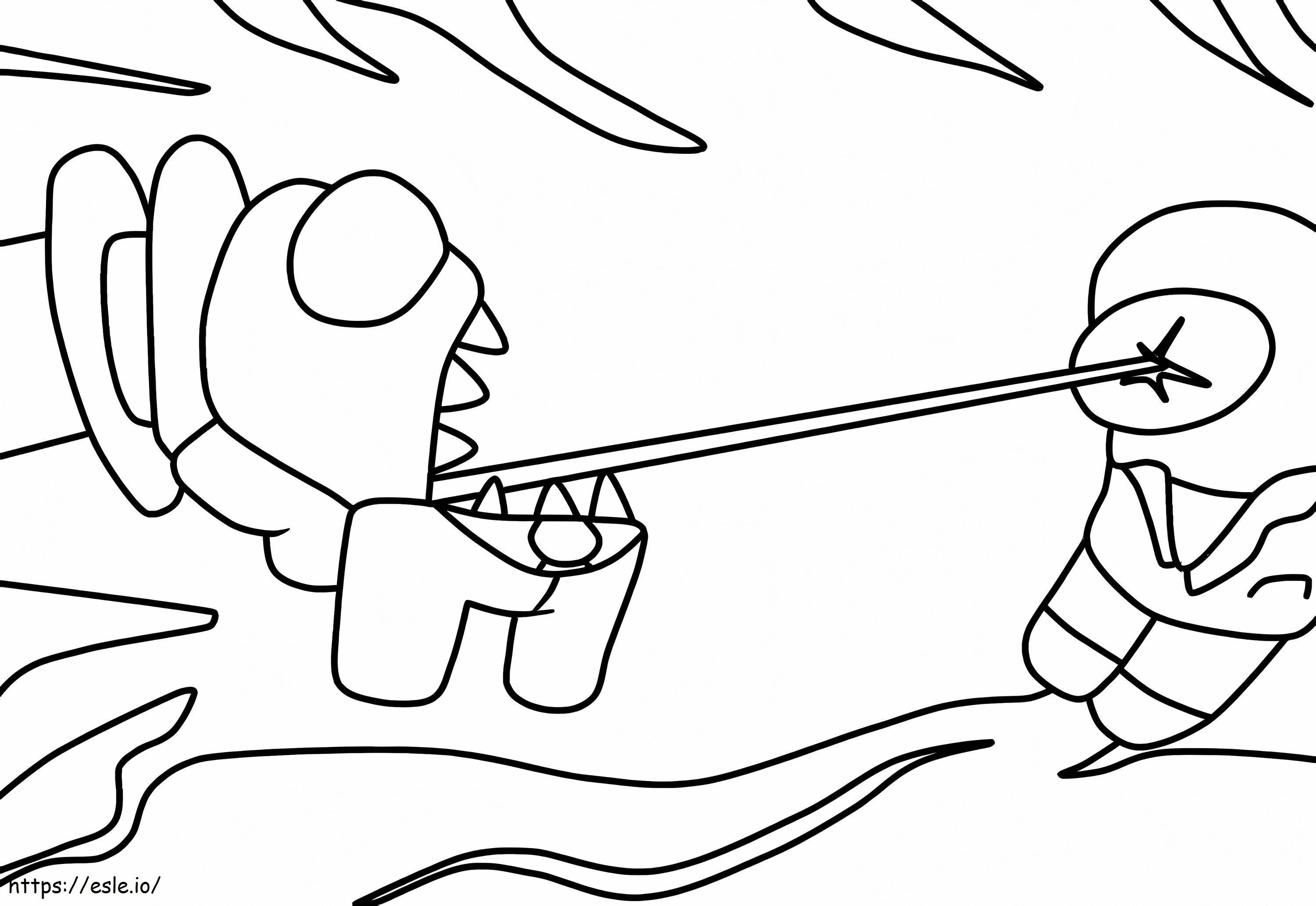 Cosmonaut Attacks The Traitor coloring page